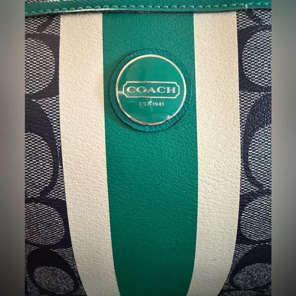 Coach Signature Stripe Jade Satchel/Crossbody - Picture 16 of 16